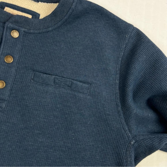 L.L. Bean Katahdin Iron Works Men's Bonded Waffle Fleece Henley Blue XL-Tall - Picture 7 of 8